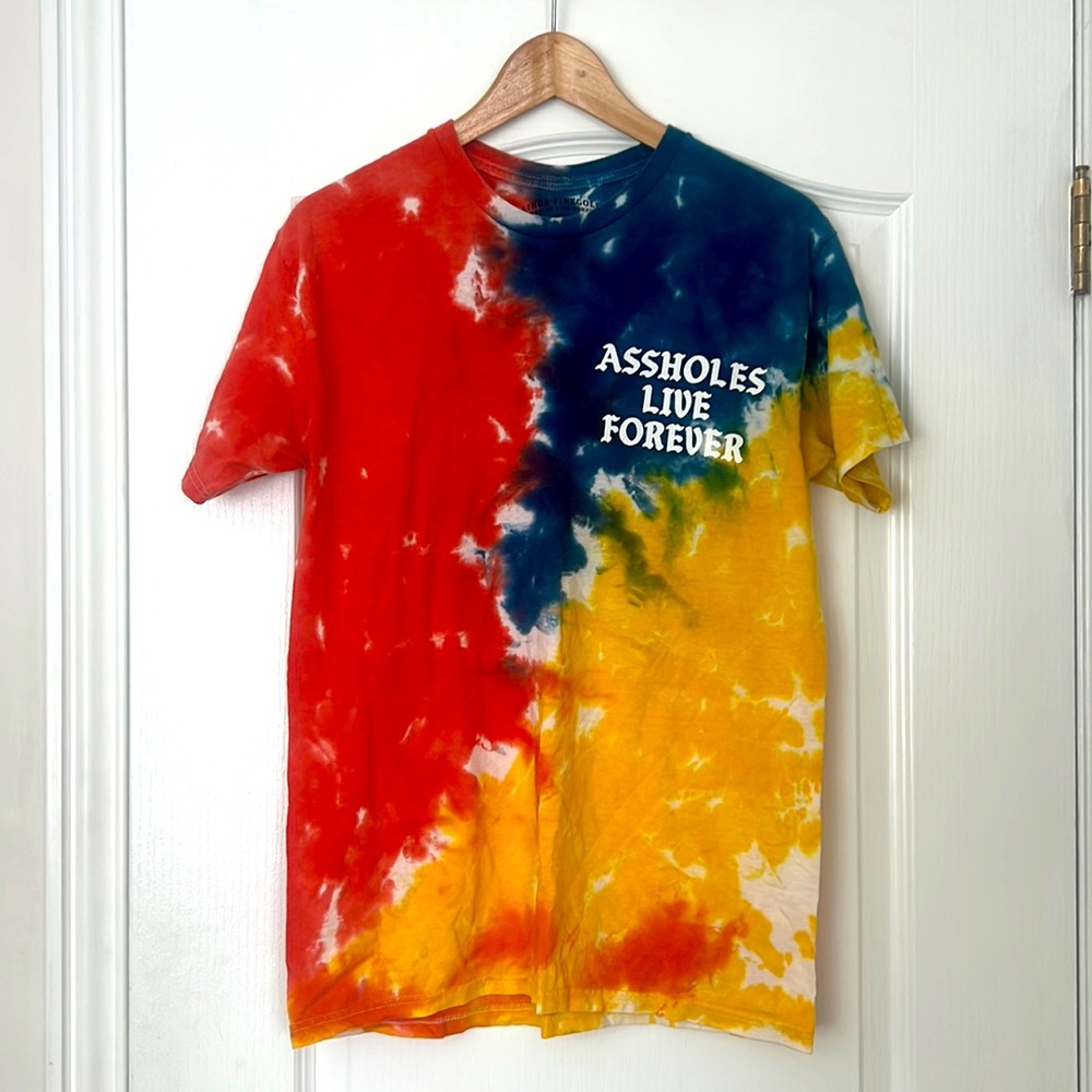 Tie-Dye - red yellow blue medium tee worn once